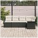 Set Divano da Giardino  5 Pezzi con Cuscini Nero Polyrattan, Divano da Giardino  a 2 Posti con Spazio di Stoccaggio e Cuscini Nero Polyrattan - Foto miniatura 3