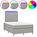 Letto a Molle Materasso e LED Grigio Chiaro 120x190 cm Tessuto - Foto miniatura 1