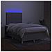 Letto a Molle Materasso e LED Grigio Chiaro 120x190 cm Tessuto - Foto miniatura 4