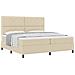 Letto box spring con materasso crema 200x200 cm in tessuto - Foto miniatura 1