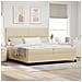 Letto box spring con materasso crema 200x200 cm in tessuto - Foto miniatura 2