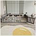 Letto Multifunzionale Per Bambini 90x200cm, Letto Singolo Con Vani Portaoggetti, Porta E Barriera Di Sicurezza, Protezione Totale, Letto In Legno Massiccio Con Rete A Doghe, Grigio - Foto miniatura 4