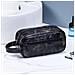 Beauty Case Da Viaggio Nera In Pelle Pu - Ampia Capacità Impermeabile Per Uomo - Foto miniatura 2