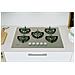 ING 72T /TD 1 piano gas vetro tortora 75cm 5 fuochi bruciatore doppia corona griglie in ghisa lavabili in lavastoviglie - Foto miniatura 2