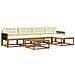 Set di divani da esterno con cuscino 6 pcs Naturale e Crema - Foto miniatura 1