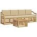 Set di divani da esterno 5 pcs Bianco e Beige Poliestere - Foto miniatura 1