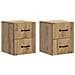 Mobiletto da notte a muro con cassetto 2 pcs Rovere Artigianale - Foto miniatura 1