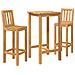 Set Bar da Esterno 3 pcs Non trattato Legno di teak solido - Foto miniatura 1