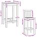 Set Bar da Esterno 3 pcs Non trattato Legno di teak solido - Foto miniatura 8