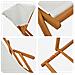 Lettino 2 pcs 3 Posizione Legno di Eucalipto Massello Crema - Foto miniatura 4