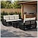 Set Divano da Giardino 6 pz Nero e Bianco Crema polyrattan - Foto miniatura 4
