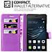 Custodia Compatibile Con Huawei P9 Lite In Violetta Ametista - Coperchio Protettiva Con Chiusura Magnetica, Funzione Stand E Tasca Per Le Carte - Foto miniatura 2
