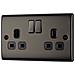 Bg Elettrico Doppio Switched Presa Di Alimentazione Black Nickel 13 Amp - Foto miniatura 1