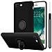 Custodia Compatibile Con Apple Iphone 8 Plus / 7 Plus / 7s Plus In Liquid Nero - Coperchio Protettivo In Silicone Tpu Flessibile Con Anello - Foto miniatura 1