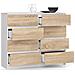 Cassettiera K120, 8 cassetti, 120x40x99 cm, Colore Bianco e Sonoma Quercia - Foto miniatura 2