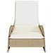 Lettino Prendisole Con Cuscino Beige 60x205x73 Cm In Polyrattan - Foto miniatura 3