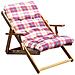 Poltrona Da Interno Regolabile In 3 Posizioni In Legno Con Cuscino Erik - Red - Foto miniatura 1
