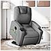 Poltrona Alzapersona Massaggi Elettrica Grigio Scuro Tessuto - Foto miniatura 1