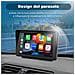 Carplay Auto, 7 Pollici Autoradio Portatile Con Carplay Wireless E Android Auto, Ips Touchscreen Aux Bluetooth Siri - Foto miniatura 4