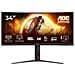 G4 Cu34g4 Monitor Pc 86,4 Cm (34'') 3440 X 1440 Pixel Wide Quad Hd Led Nero, Rosso - Foto miniatura 1