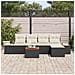 Set di divani da giardino da 6 pezzi con cuscini Nero Polyrattan Acacia - Foto miniatura 3