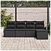 Set Divano da Giardino  5 Pezzi con Cuscini Nero Polyrattan, Divano da Giardino a 2 Posti  con Contenitore e Cuscini Nero Polyrattan - Foto miniatura 3