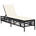 Lettino Prendisole con Cuscino Nero in Polyrattan - Foto miniatura 1