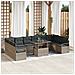 Set Divani Giardino  11 Pezzi con Cuscini Grigio Polyrattan, Divano Giardino  per 2 Persone con Cuscini Grigio Polyrattan - Foto miniatura 2