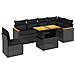 Set Divani da Giardino con Cuscini 7pz Nero Polyrattan - Foto miniatura 1