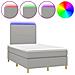 Letto a Molle Materasso e LED Grigio Chiaro 120x190 cm Tessuto - Foto miniatura 1