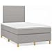 Letto a Molle Materasso e LED Grigio Chiaro 120x190 cm Tessuto - Foto miniatura 2