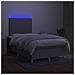 Letto a Molle Materasso e LED Grigio Chiaro 120x190 cm Tessuto - Foto miniatura 4