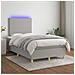 Letto a Molle Materasso e LED Grigio Chiaro 120x190 cm Tessuto - Foto miniatura 5