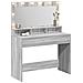 Tavolo da Trucco con Luci LED Grigio Sonoma 100x41x135 cm - Foto miniatura 3