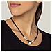 Collana Girocollo In Pelle Nera E Placcata Argento 40 Cm - Foto miniatura 3