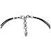Collana Girocollo In Pelle Nera E Placcata Argento 40 Cm - Foto miniatura 4