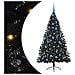 Albero di Natale artificiale con luci integrate Nero 180 cm PVC - Foto miniatura 1
