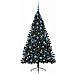 Albero di Natale artificiale con luci integrate Nero 180 cm PVC - Foto miniatura 3