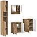 Set di mobili per il bagno con porta 4 pcs Rovere artigianale - Foto miniatura 1