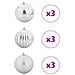 Set di Palle di Natale 9 pcs Argento Plastica - Foto miniatura 3