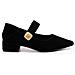 Eleganti Scarpe Mary Jane In Velluto A Punta Con Tacco Largo Black 38 - Foto miniatura 1