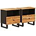 Mobiletto da Letto con cassetto 2 pcs Marrone 40 x 33 x 46 cm - Foto miniatura 1