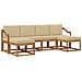 Set di divani da esterno con cuscino 6 pcs Naturale e Beige - Foto miniatura 1