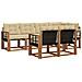 Set di divani da esterno con cuscino 7 pcs Naturale e Beige - Foto miniatura 1