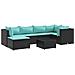 Set Salotto da Giardino con Cuscini 7pz Nero Polyrattan - Foto miniatura 1