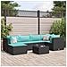 Set Salotto da Giardino con Cuscini 7pz Nero Polyrattan - Foto miniatura 2