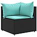 Set Salotto da Giardino con Cuscini 7pz Nero Polyrattan - Foto miniatura 3