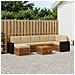 Set di divani da esterno con cuscino 8 pcs Naturale e Beige - Foto miniatura 2