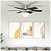 Ventilatore da soffitto con luce Ø 82 cm Nero - Foto miniatura 2