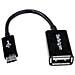 Cavo Adattatore micro USB a USB femmina OTG da viaggio - Connettore micro USB a USB 12cm M / F - Nero - Foto miniatura 1